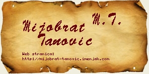 Mijobrat Tanović vizit kartica
